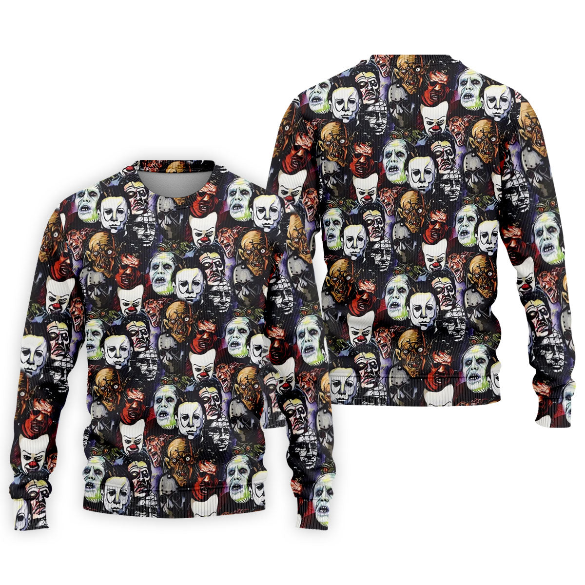 Horror Character Movie Villain Collage Golf Polo Shirt, Men's Golf Polo, Hawaiian Golf Shirt
