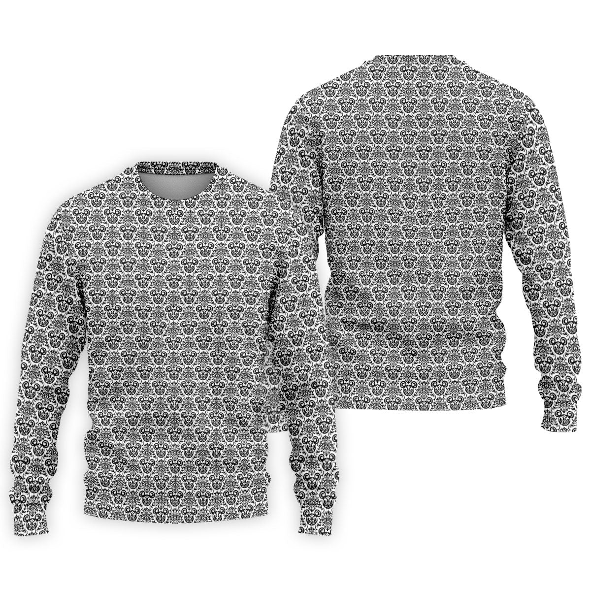 Vintage Monochrome Damask Golf Polo Shirt, Printed Golf Shirts, Mens Golf Shirts
