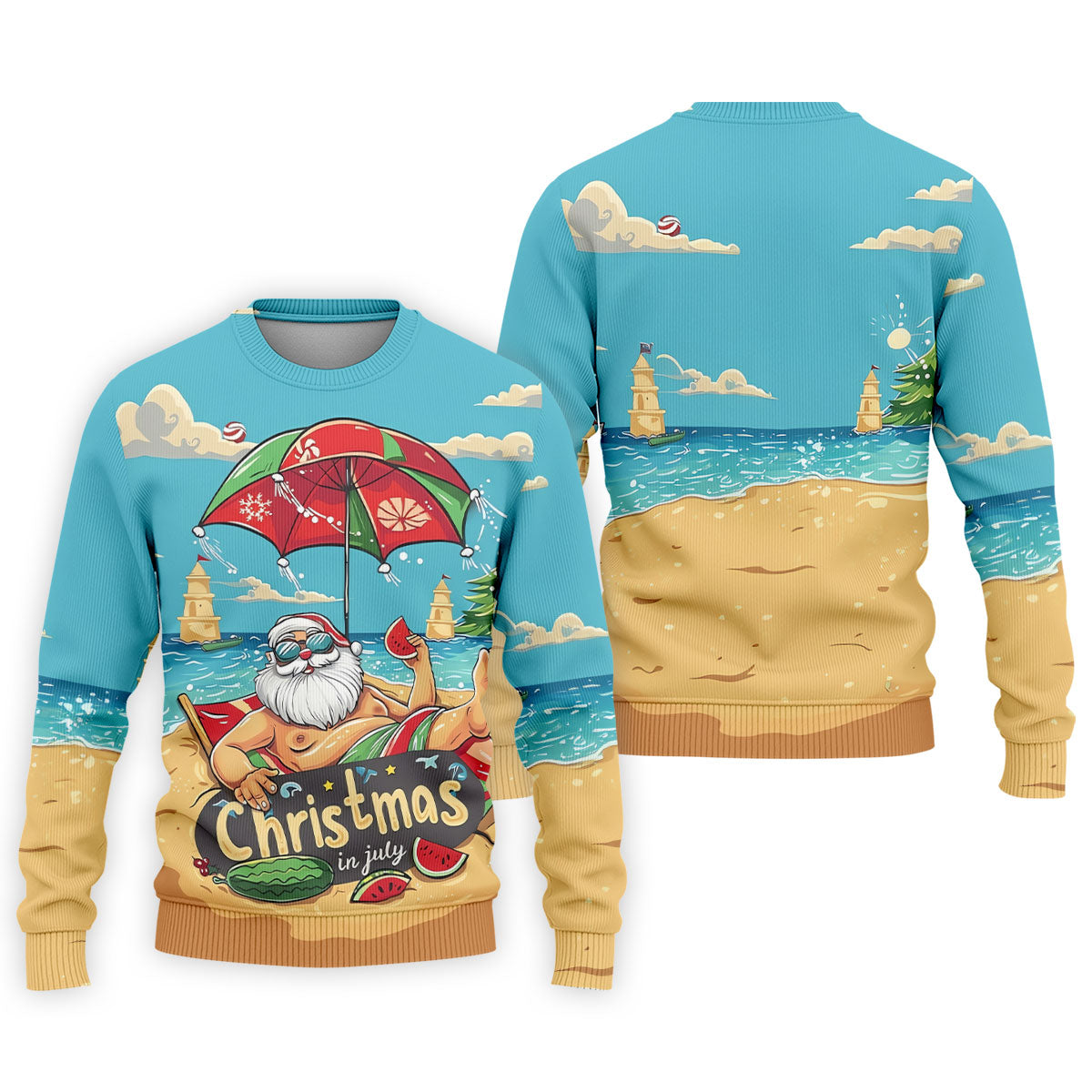 Christmas In July Santa Beach Christmas Golf Shirt, Men's Golf Shirt, Hawaiian Golf Shirt, Printed Golf Shirts