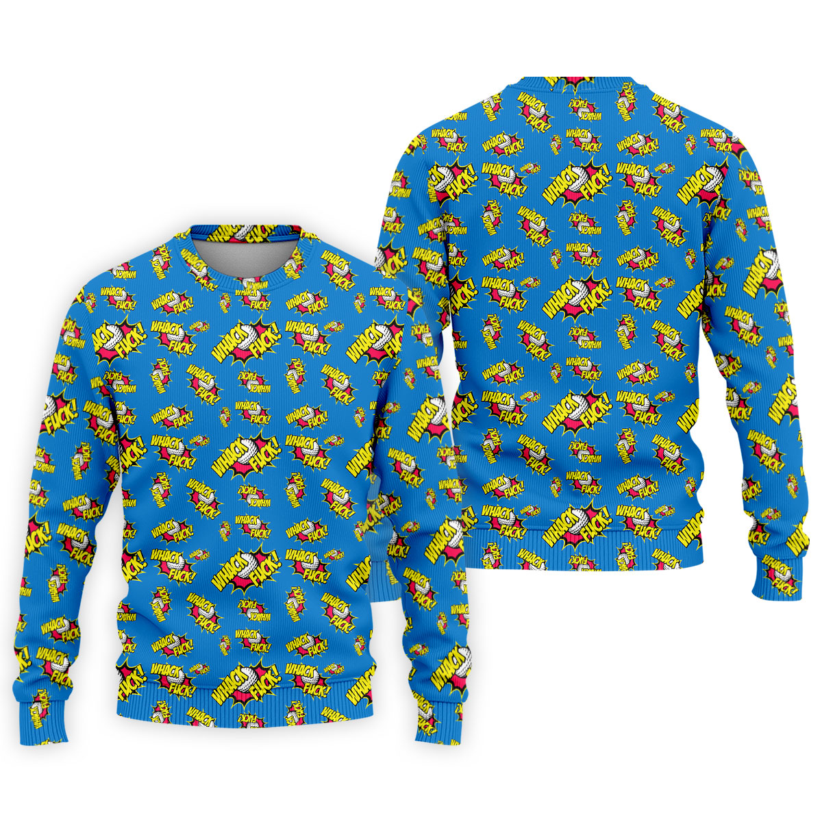 Whack Fuck Comic Golf Ball Pattern Golf Shirt, Men's Golf Shirt, Golf Apparel For Men