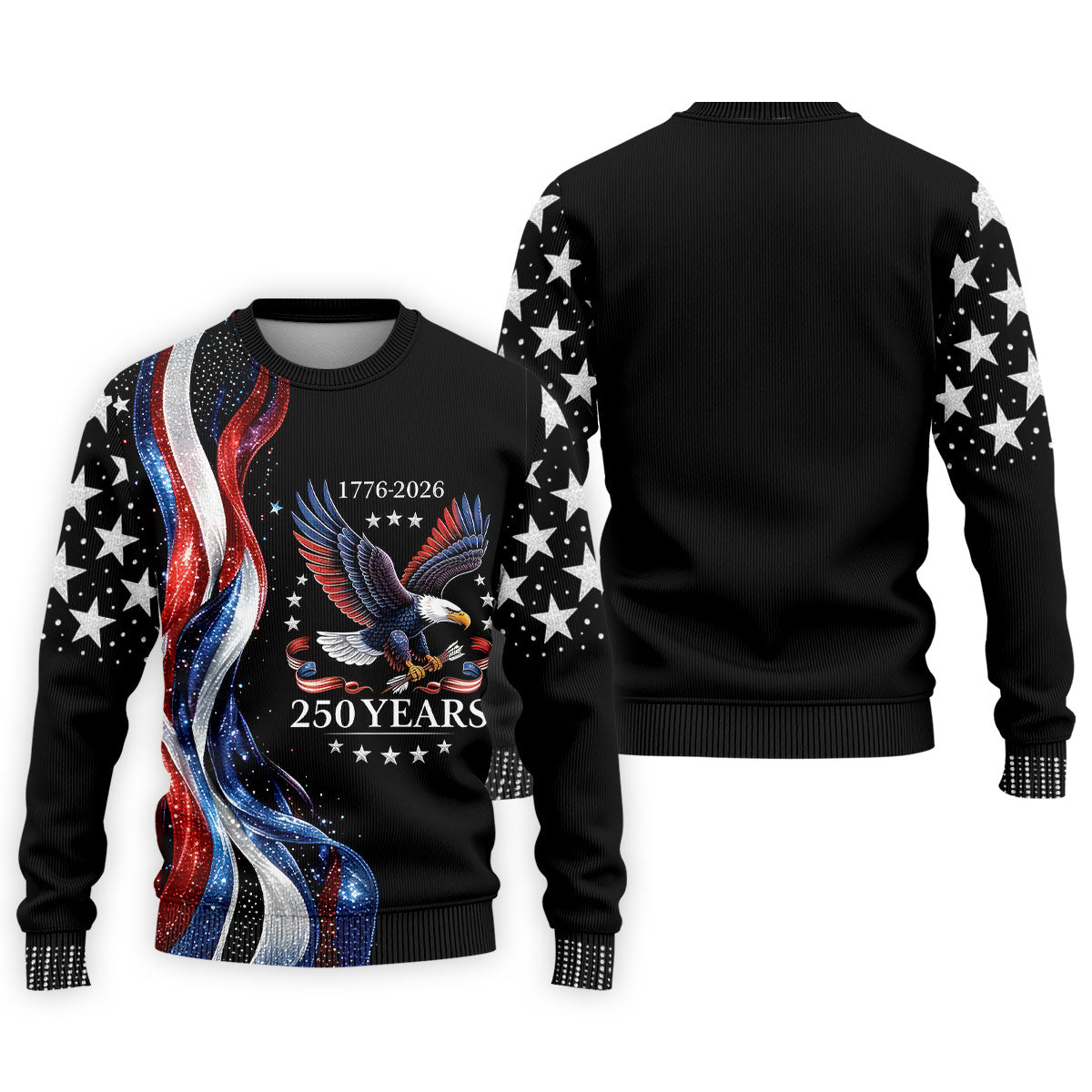 USA 250th Anniversary Bald Eagle Galaxy Art Golf Shirt, Patriotic 4th Of July Golf Shirts For Men