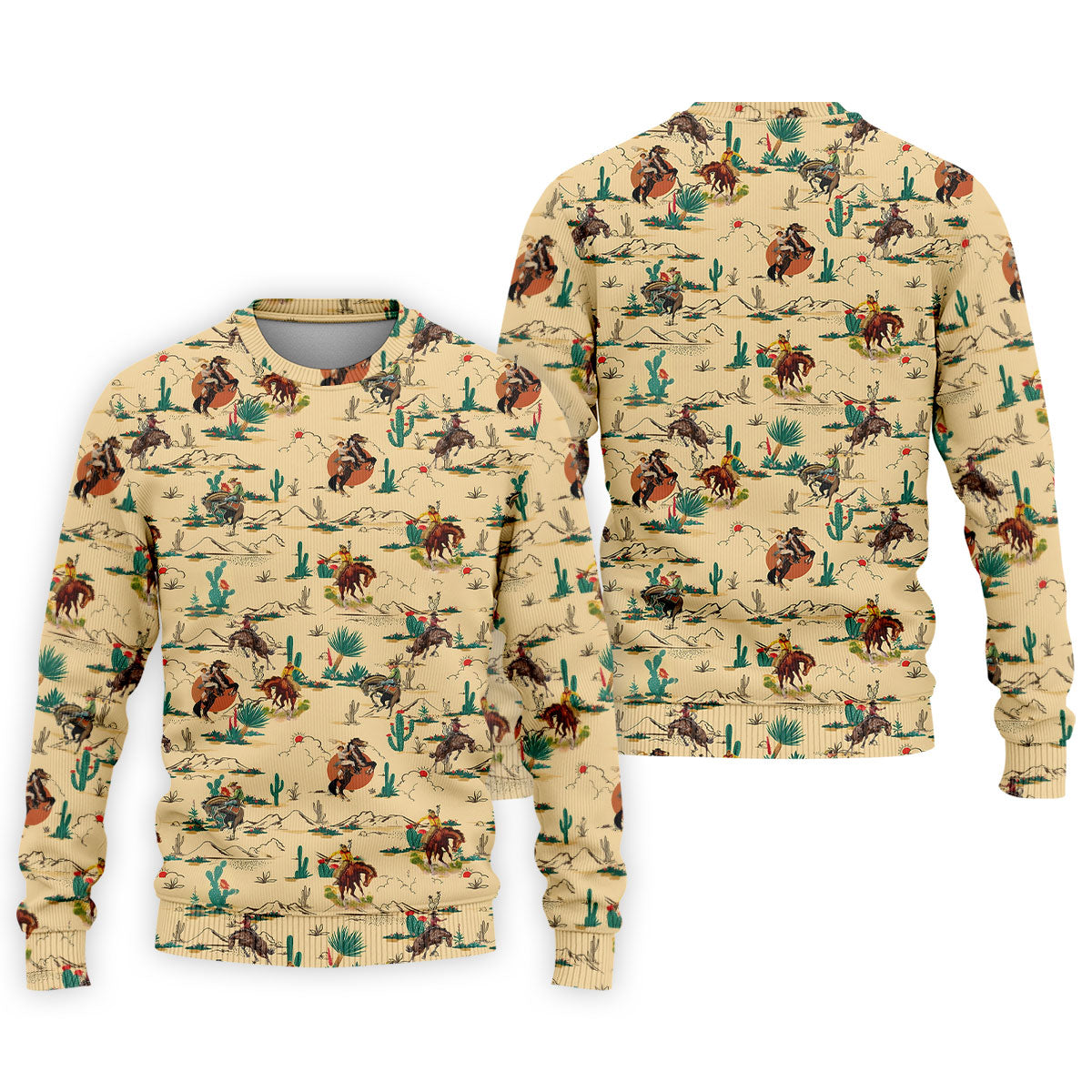 Vintage Cowboy Rodeo Desert Pattern Hawaiian Golf Shirt, Mens Golf Polo, Printed Golf Shirts