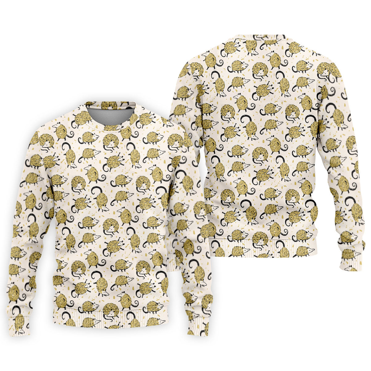 Cute Opossum Seamless Pattern Golf Tops For Men, Cute Golf Outfit, Polo Shirts For Men