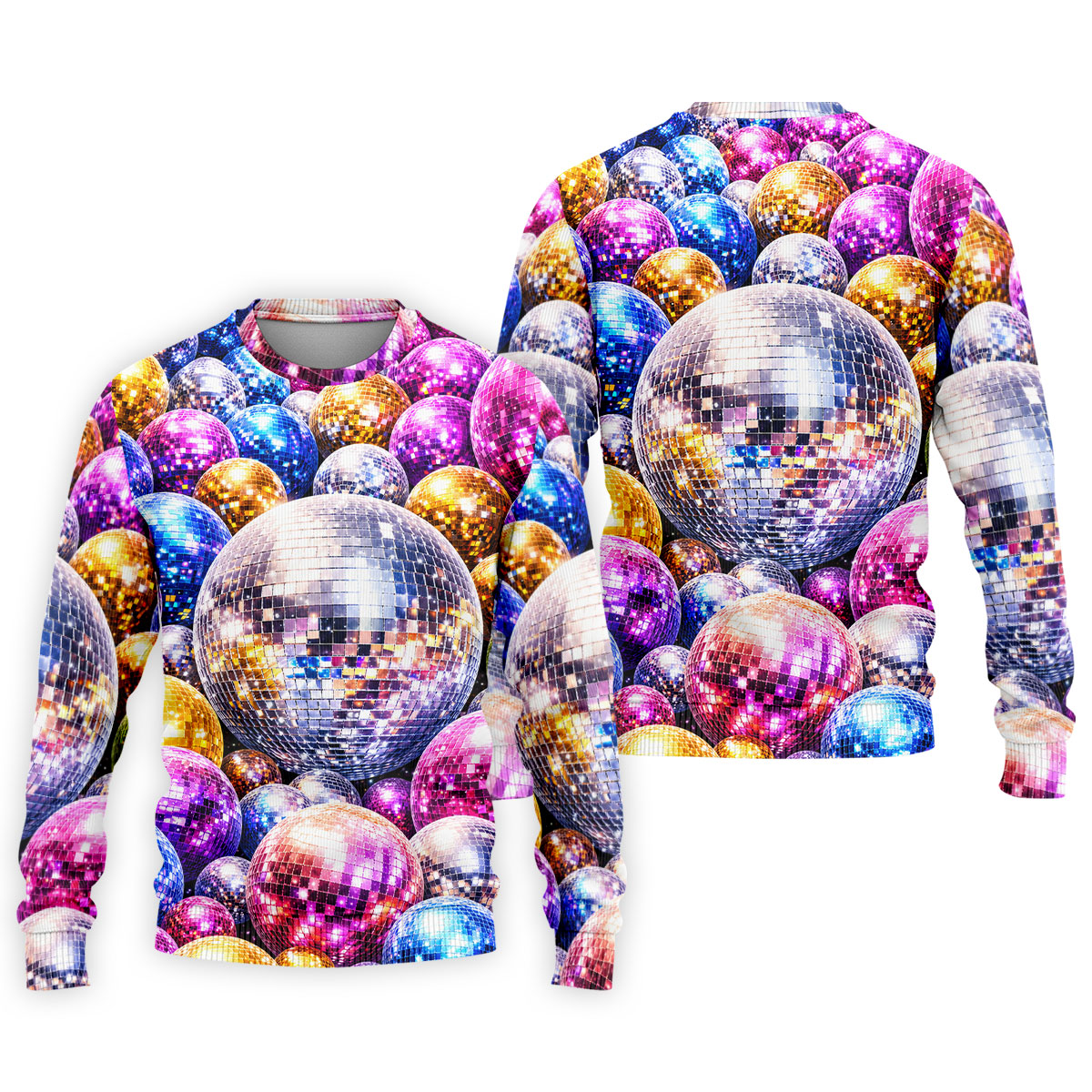 Colorful Disco Ball Party Pattern Polo Shirt, Mens Golf Polo, Golf Polo Shirts For Men