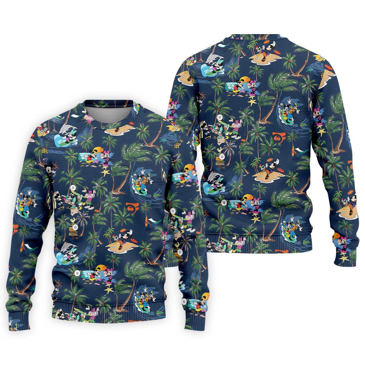 Cartoon Tropical Surf Beach Golf Polo Shirt, Hawaiian Golf Shirt, Golf Polo Shirts For Men