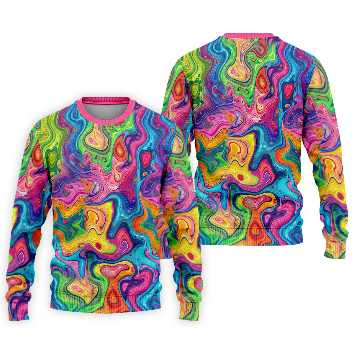 Liquid Marble Colorful Print Golf Tops For Men, Polo Shirts For Men, Golf Shirts For Men