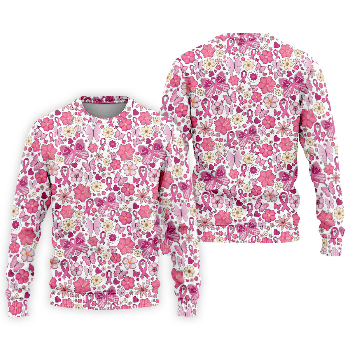 Breast Cancer Pink Ribbon Floral Golf Shirt, Cancer Awareness Shirt, Polo ShirtFor Men, Golfing Apparel