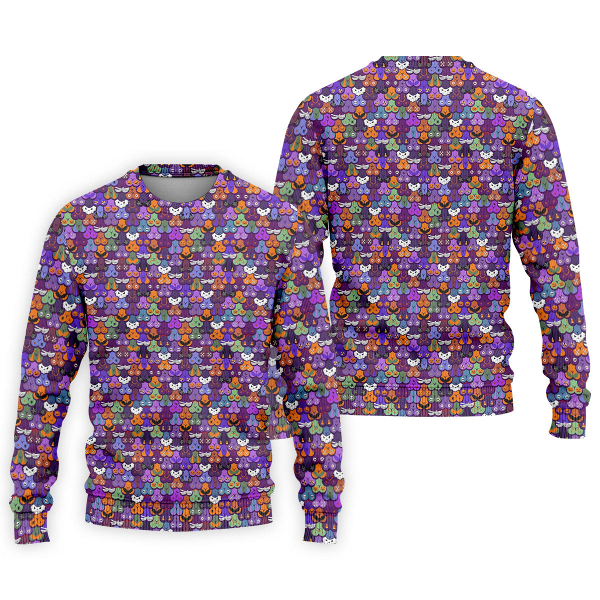 Cute Halloween Icon Pattern Golf Polo Shirt, Mens Golf Shirts, Hawaiian Golf Shirt