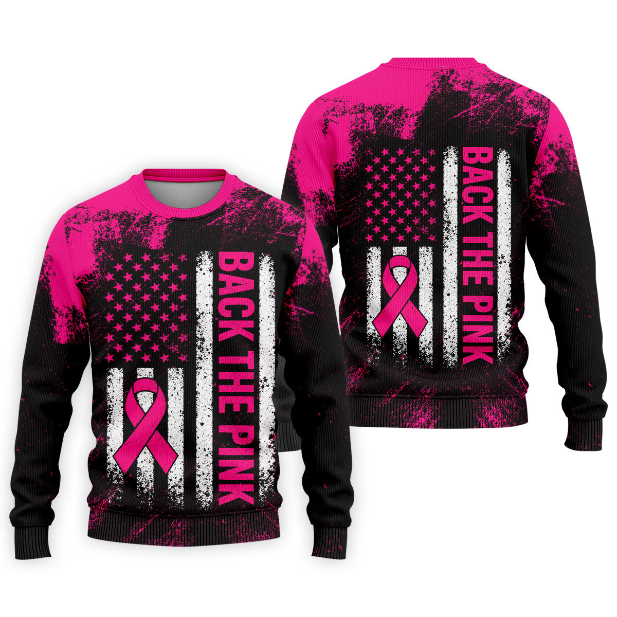 Back The Pink American Flag Breast Cancer Polo Shirt, Mens Golf Polo, Printed Golf Shirts