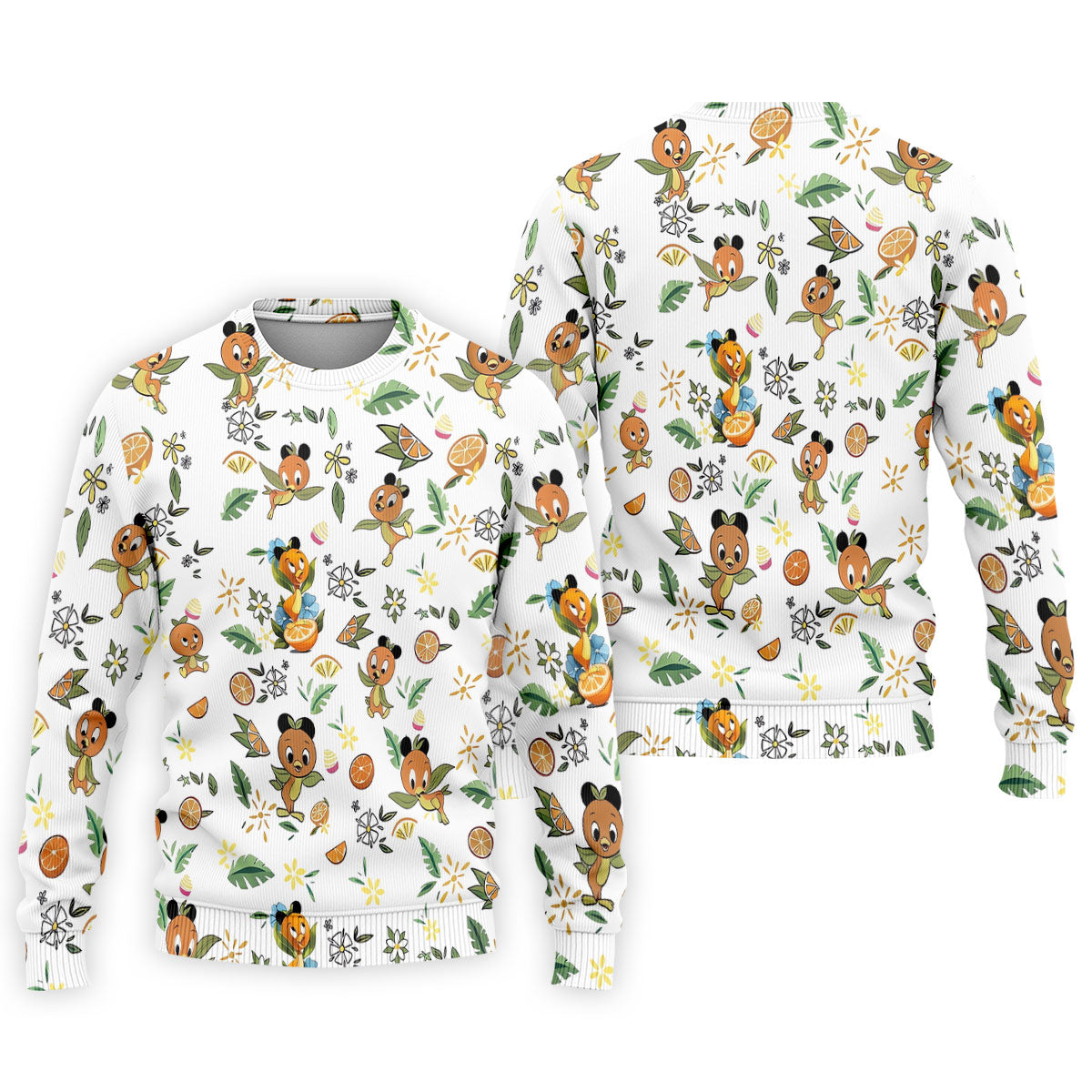 Orange Bird Floral Citrus Golf Polo Shirt, Printed Golf Shirts, Hawaiian Golf Shirt