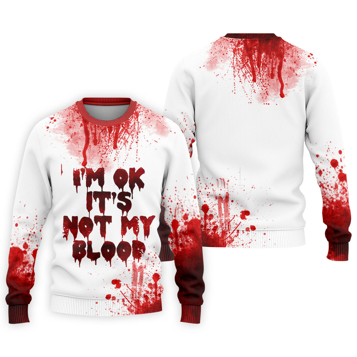 It's OK It's Not My Blood Halloween Blood Splatter Golf Tops For Men, Horror Blood Polo ShirtFor Men