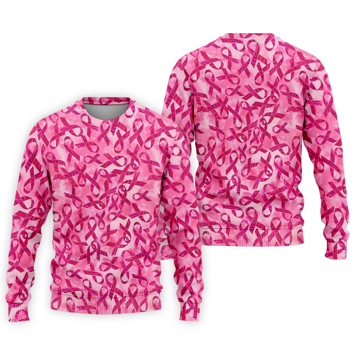 Pink Ribbon Breast Cancer Pattern Polo Shirt, Hawaiian Golf Shirt, Golf Shirts For Men