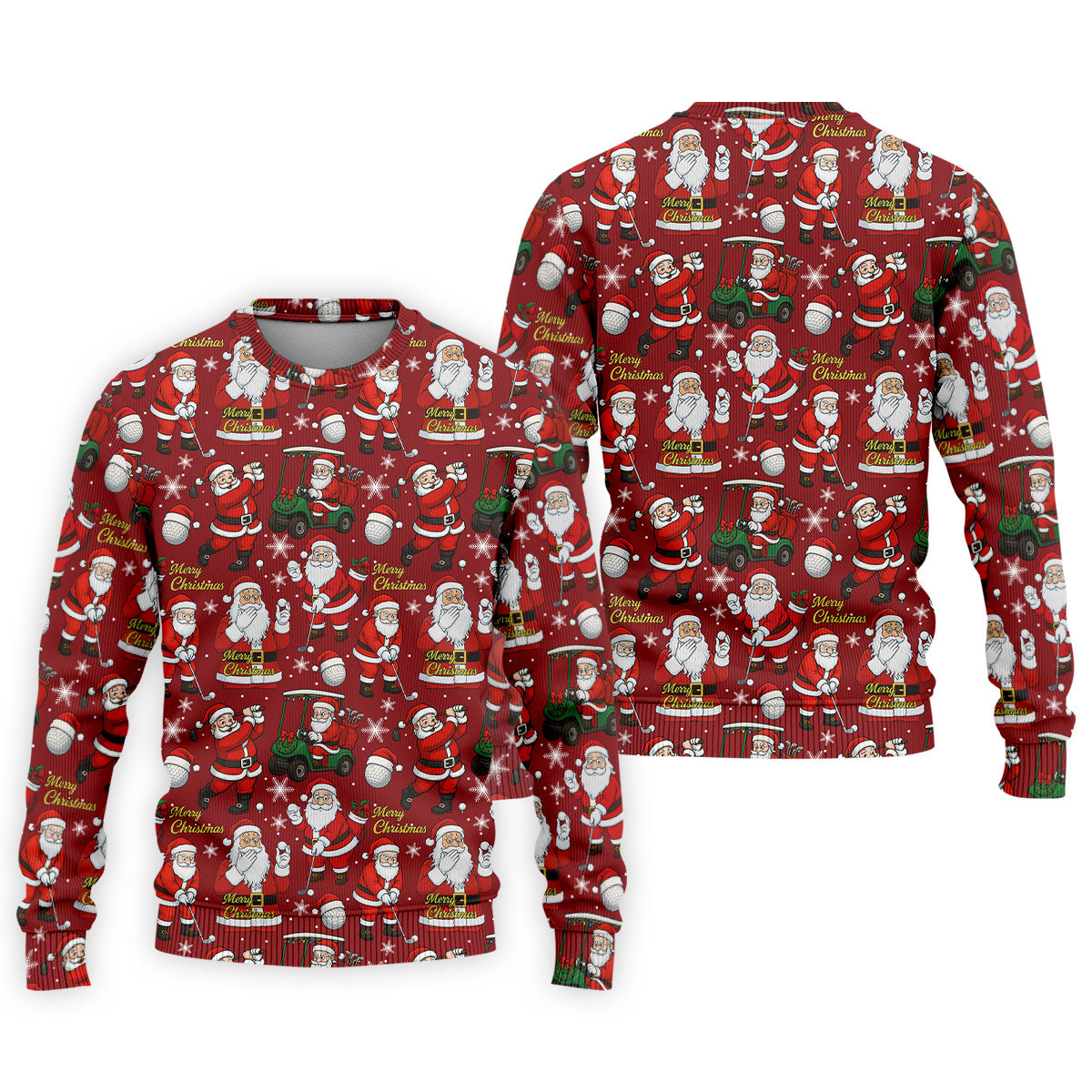 Funny Santa Golfing Christmas Polo Shirts, Christmas Golf Shirt, Polo Shirts For Men, Golf Gift For Men