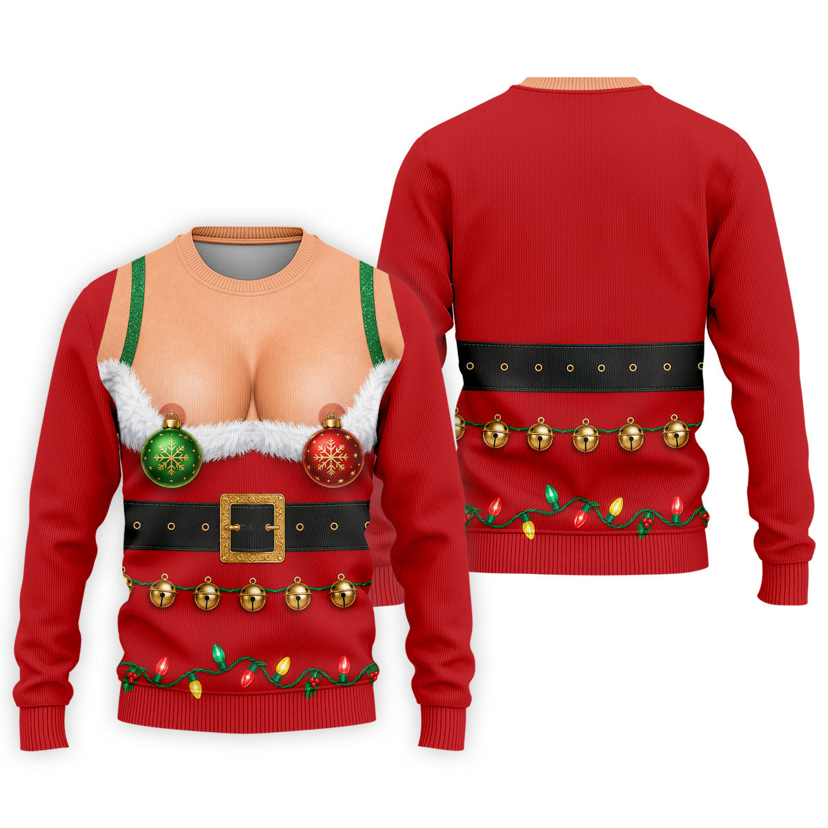 Funny Christmas Ornament Bra Golf Polo Shirt, Christmas Golf Shirt, Mens Golf Shirts
