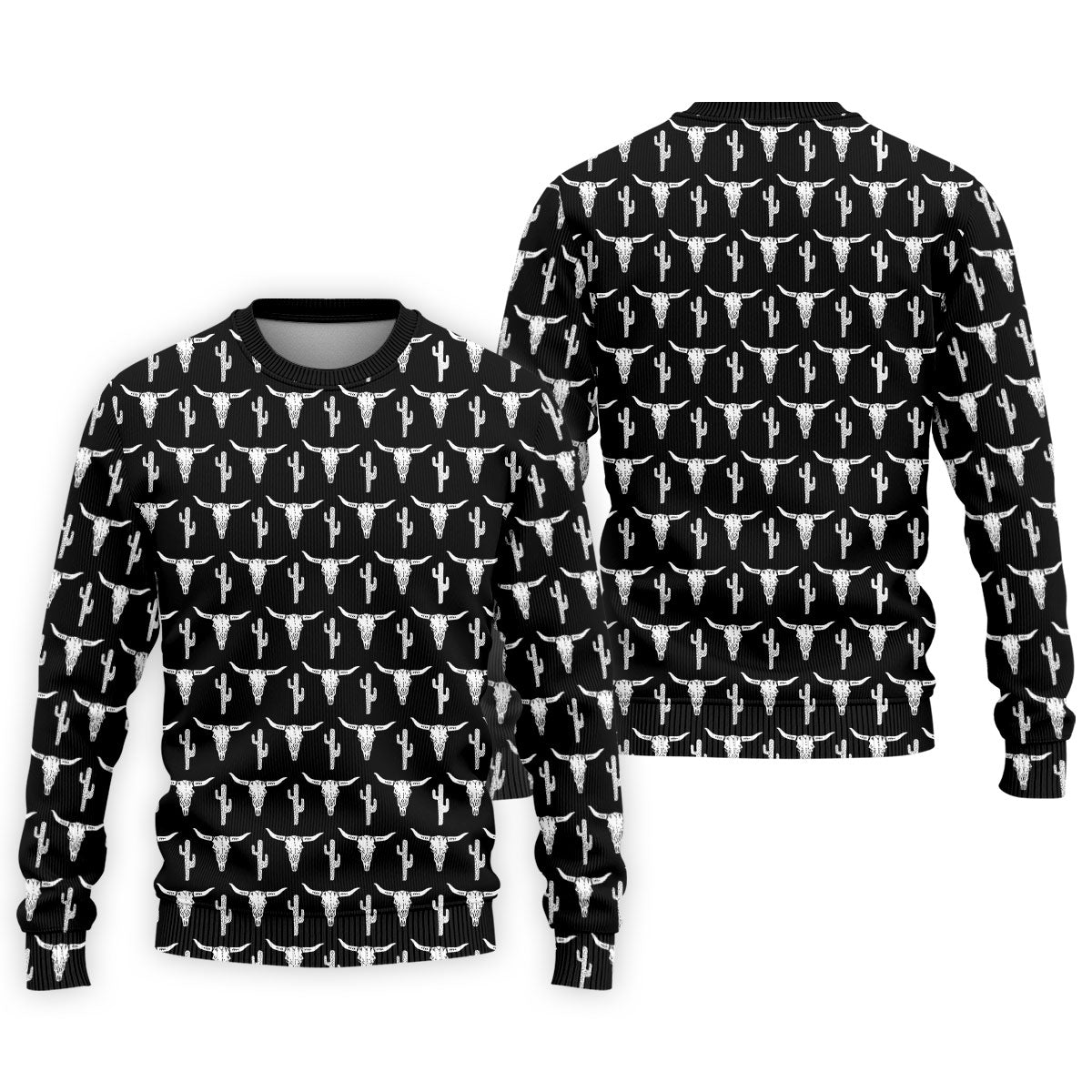 Longhorn Cow Skull Western Theme Black Golf Tops For Men, Polo Shirts For Men, Golf Shirts For Men