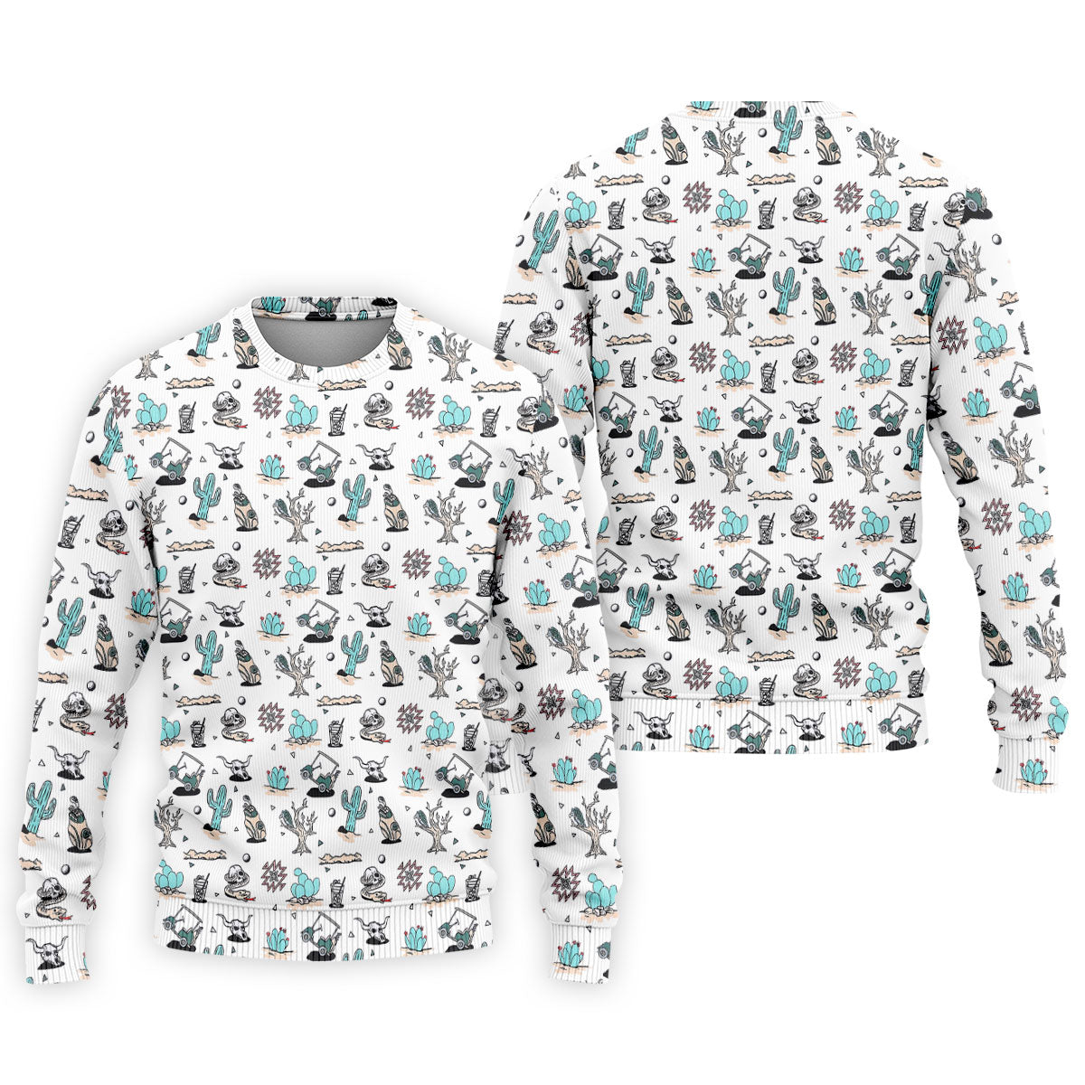 White Desert Golf Pattern Golf Polo Shirt, Golf Polo Shirts For Men, Hawaiian Golf Shirt