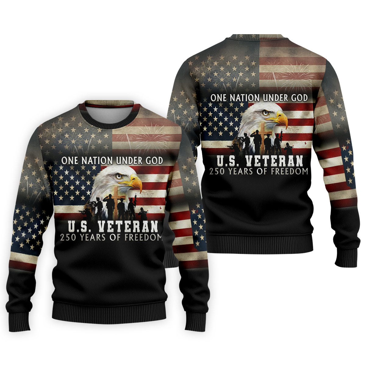 One Nation Under God US Veteran 250 Years Of Freedom Patriotic Golf Shirt, Golf Shirts For Men