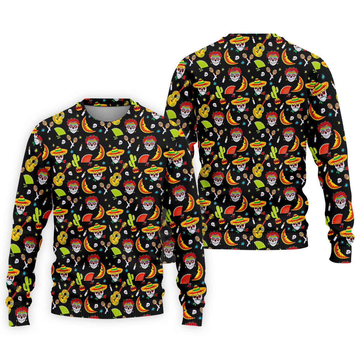 Day Of The Dead Mexican Symbols Cinco De Mayo Celebration Fiesta Themed Golf Shirts For Men