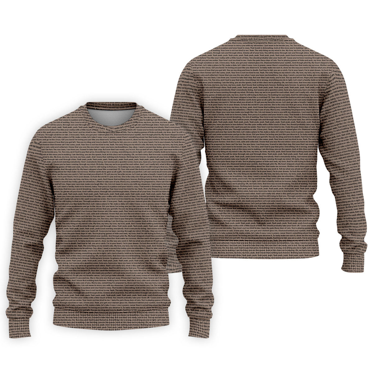 Cream Text Pattern Golf Polo Shirt, Golf Shirts For Men, Printed Golf Shirts