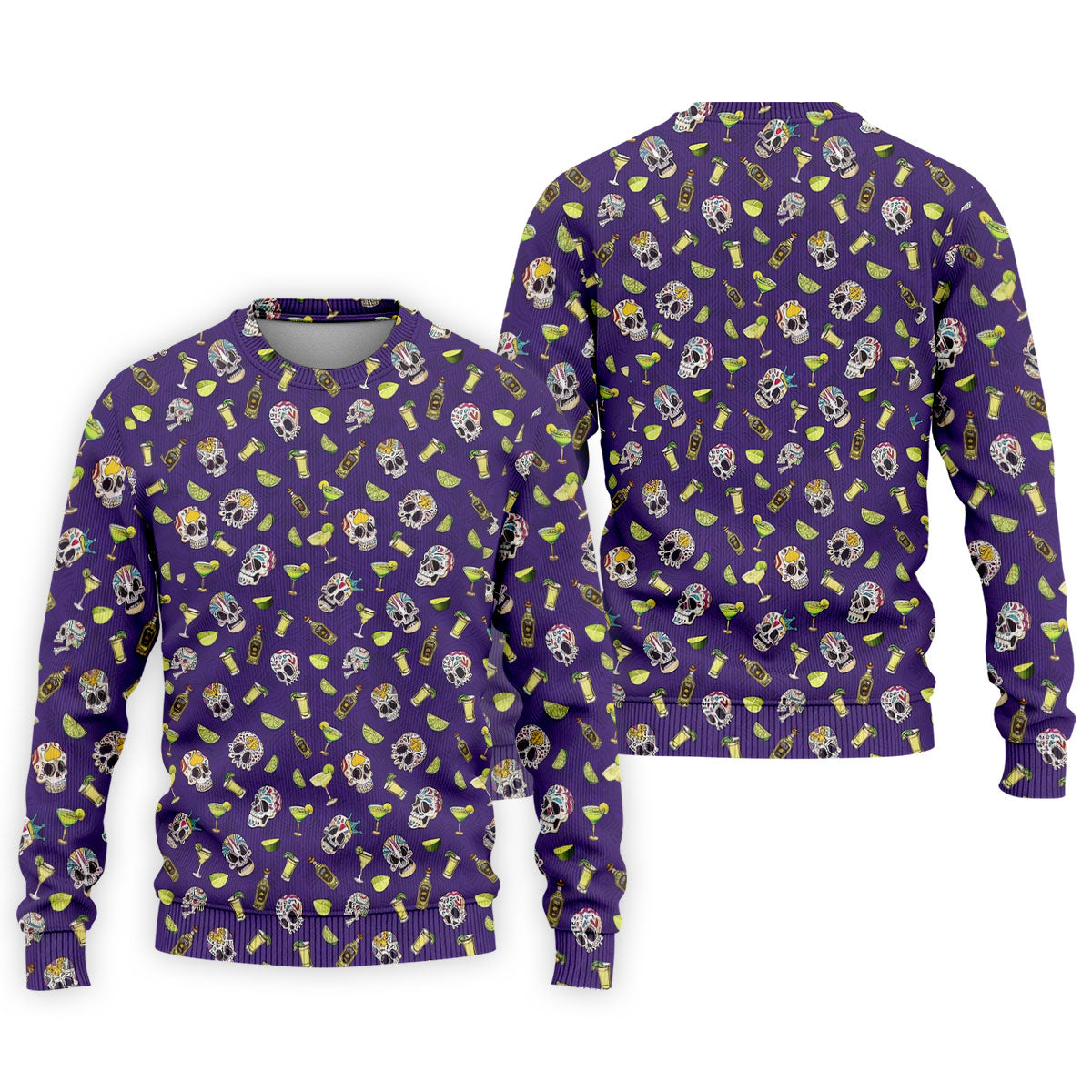 Decorated Sugar Skulls Cinco De Mayo Celebration Fiesta Themed The Purple Haze Golf Shirts For Men