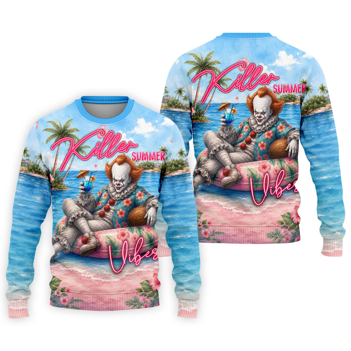 Killer Summer Vibes Scary Clown Golf Polo Shirt, Men's Golf Shirt, Printed Golf Shirts