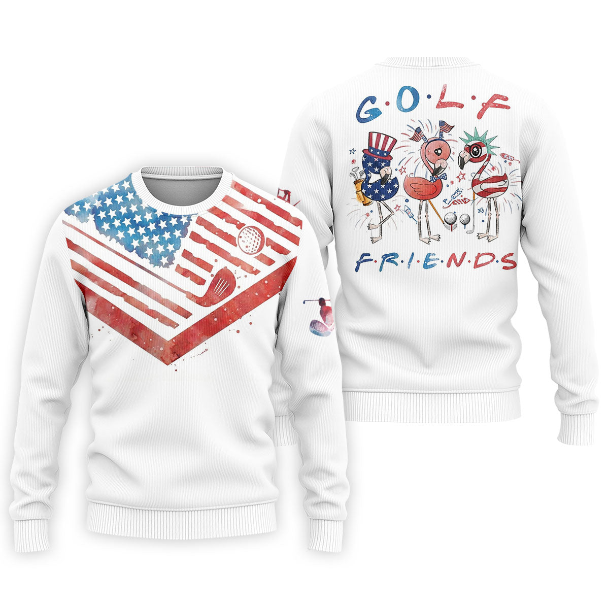 Vintage American Flag Golf Polo Shirt, Mens Golf Shirts, Golf Polo Shirts For Men