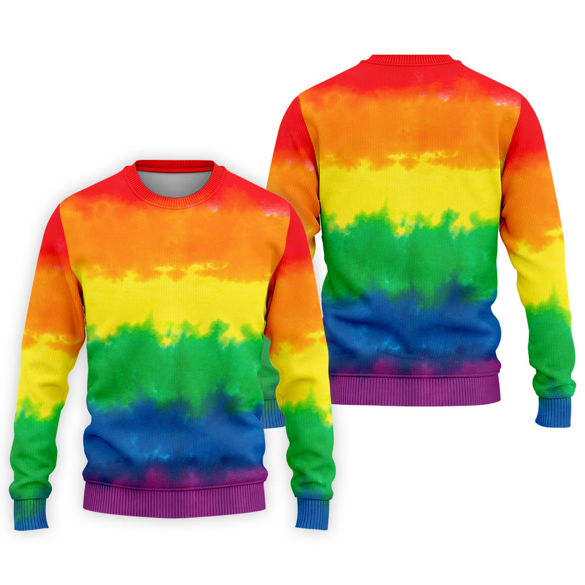 LGBT Rainbow Pride Month Celebrate Tie-Dye Print Golf Tops For Men, Pride Colors Golf Shirts For Men