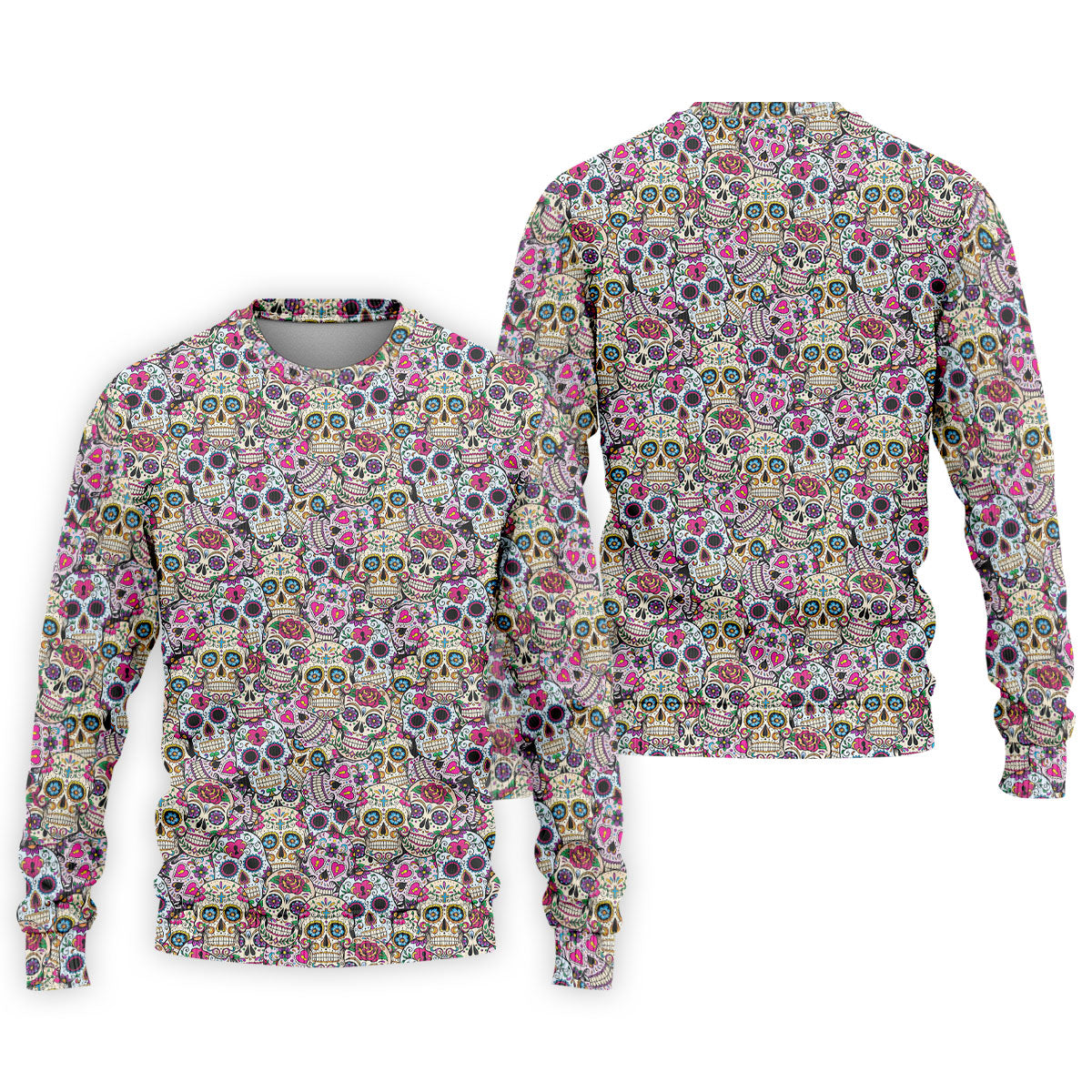 Colorful Sugar Skull Floral Golf Polo Shirt, Hawaiian Golf Shirt, Golf Polo Shirts For Men