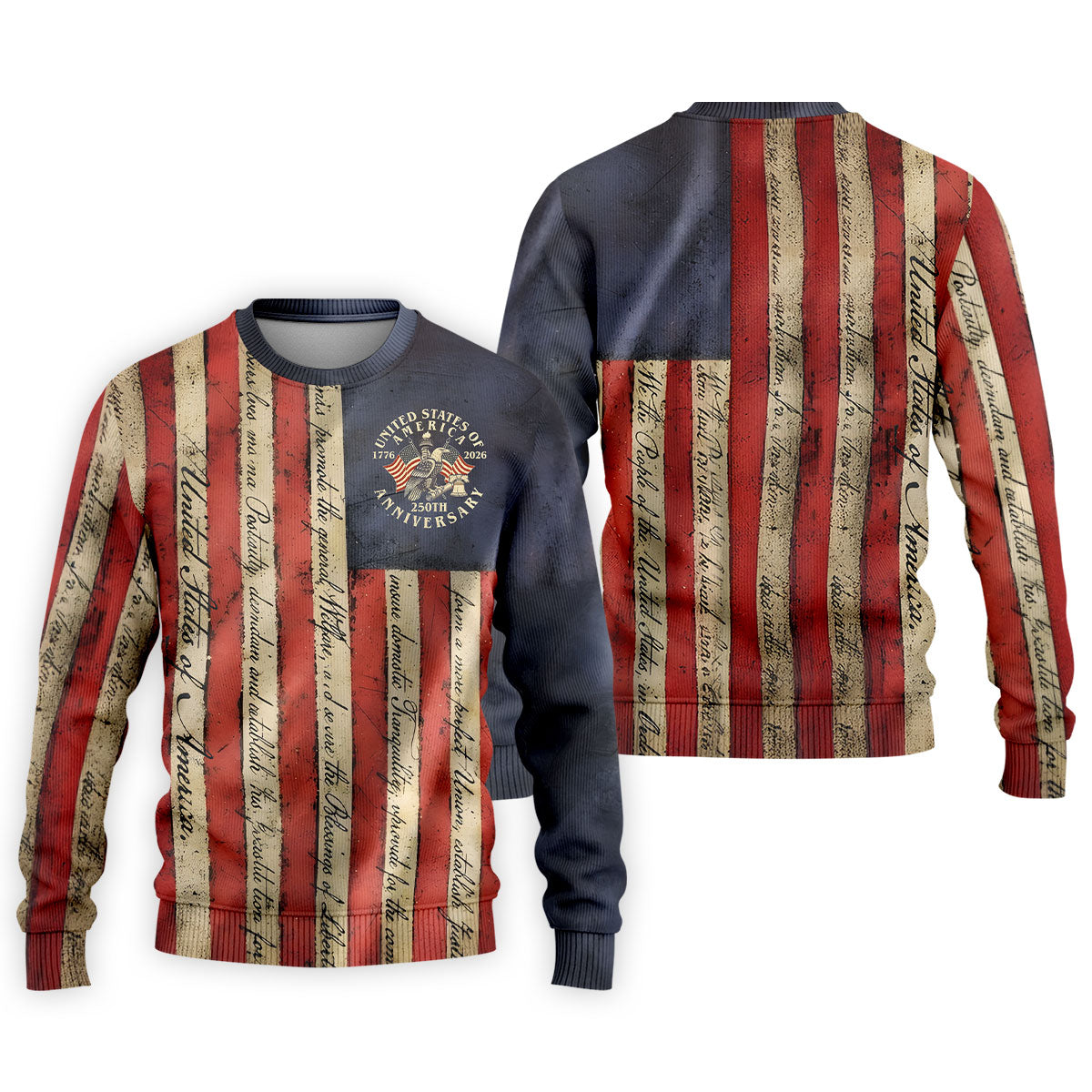 USA 250th Anniversary Distressed Flag Patriotic Golf Shirt, 4th Of July Golf Shirts For Men