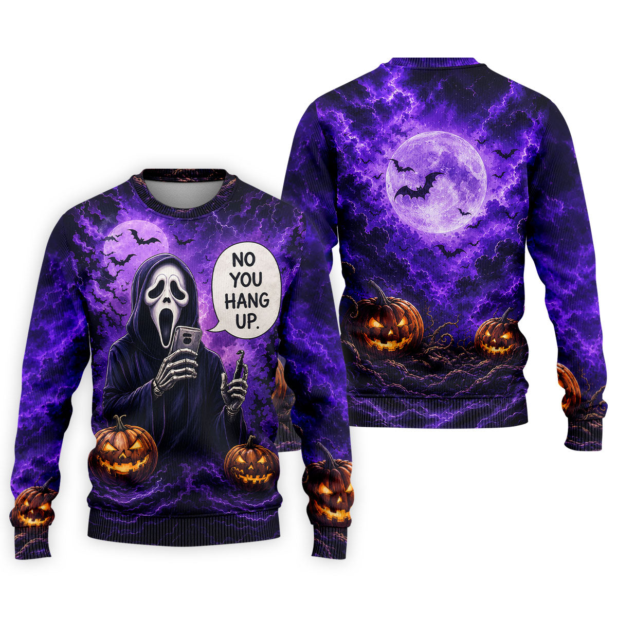 No You Hang Up Halloween Horror Character Shirt, Printed Golf Shirts, Hawaiian Golf Shirt