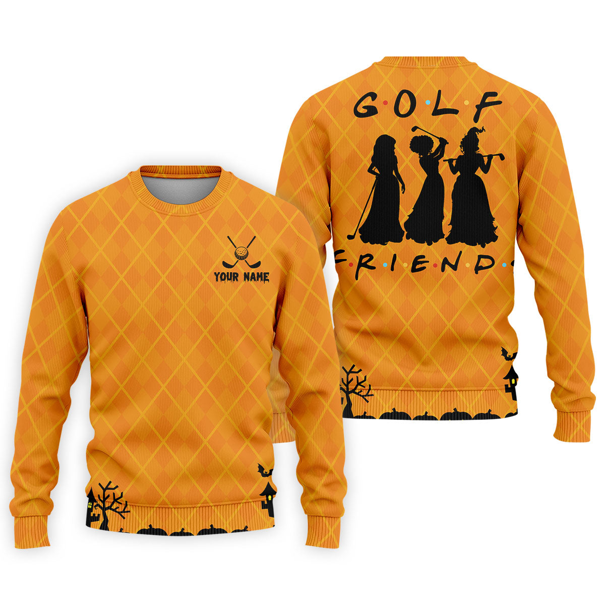 Your Name Golf Friends Horror Character Polo Shirt, Polo Shirts For Men, Halloween Shirt