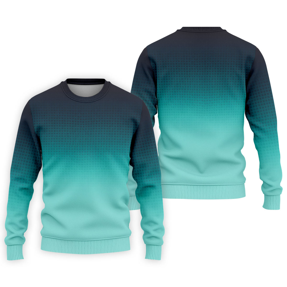 Turquoise Gradient Hawaiian Golf Shirt, Golf Tops For Men, Polo Shirts For Men