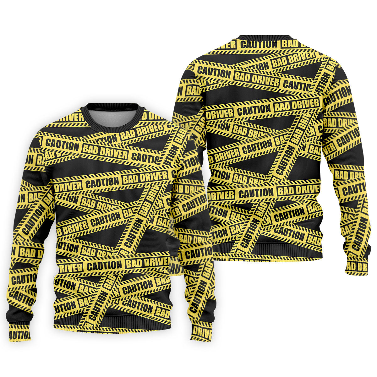 Funny Bad Driver Caution Tape Golf Polo Shirt, Golf Shirts For Men, Printed Golf Shirts