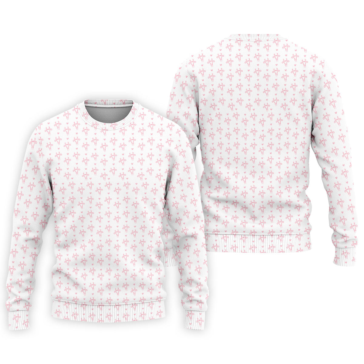 White Pink Funny Adult Pattern Polo Shirt, Golf Shirts For Men, Mens Golf Polo