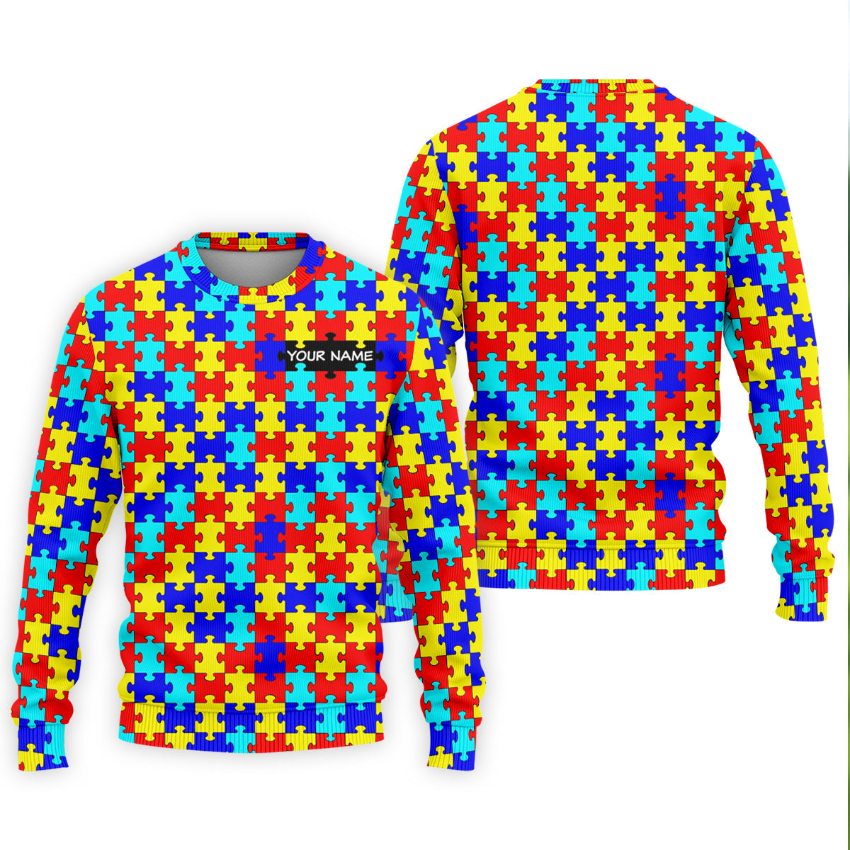Autism Awareness Colorful Puzzle Pattern Golf Tops For Men, Polo Shirts For Men, Golf Shirts For Men