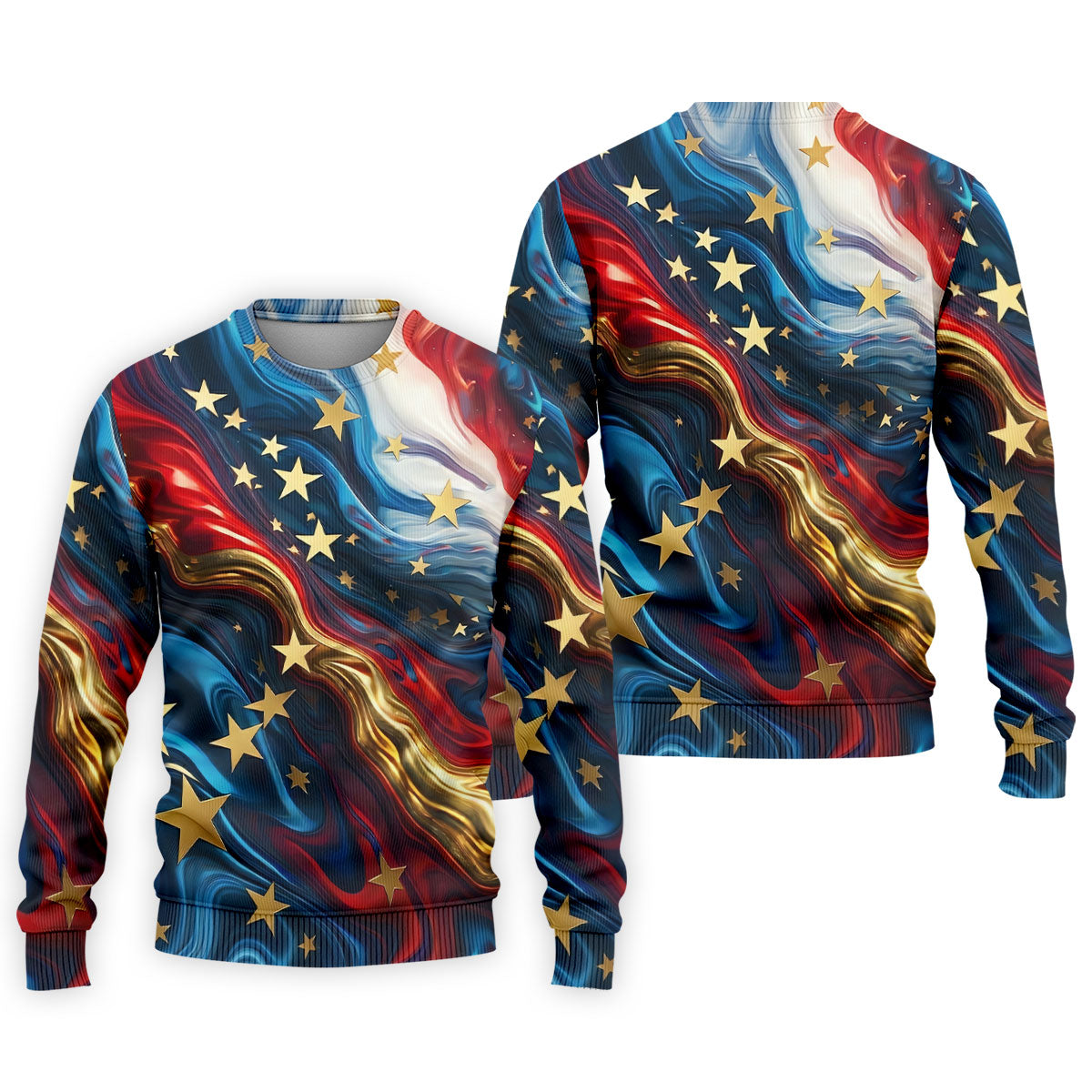 Abstract American Flag Stars Golf Polo Shirt, Mens Golf Shirts, Hawaiian Golf Shirt