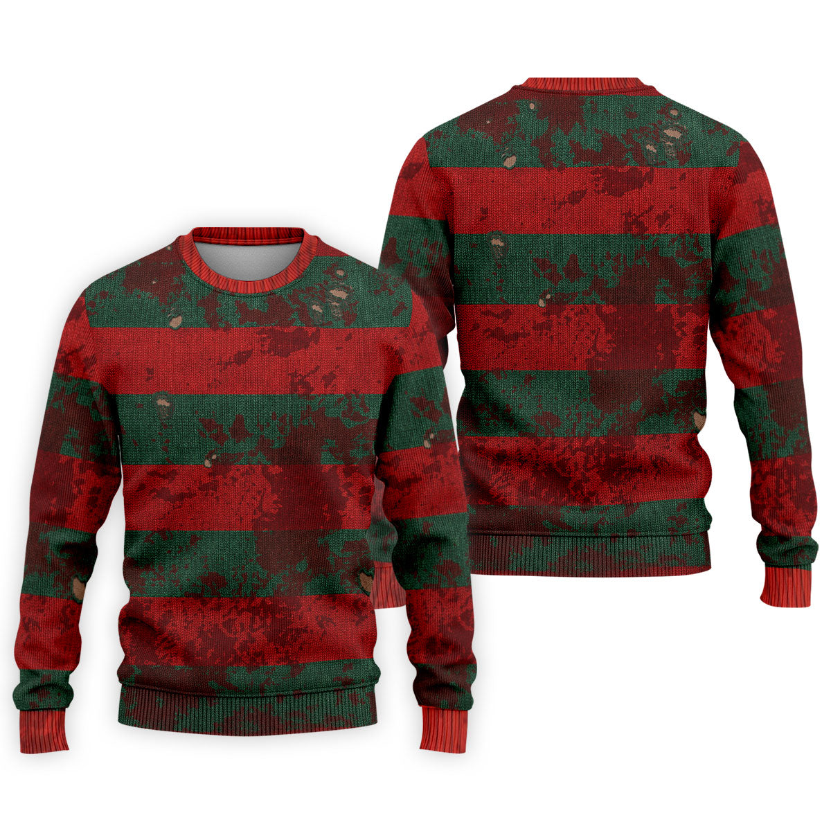 Distressed Red Green Horror Knit Golf Polo Shirt, Men's Golf Shirt, Hawaiian Golf Shirt