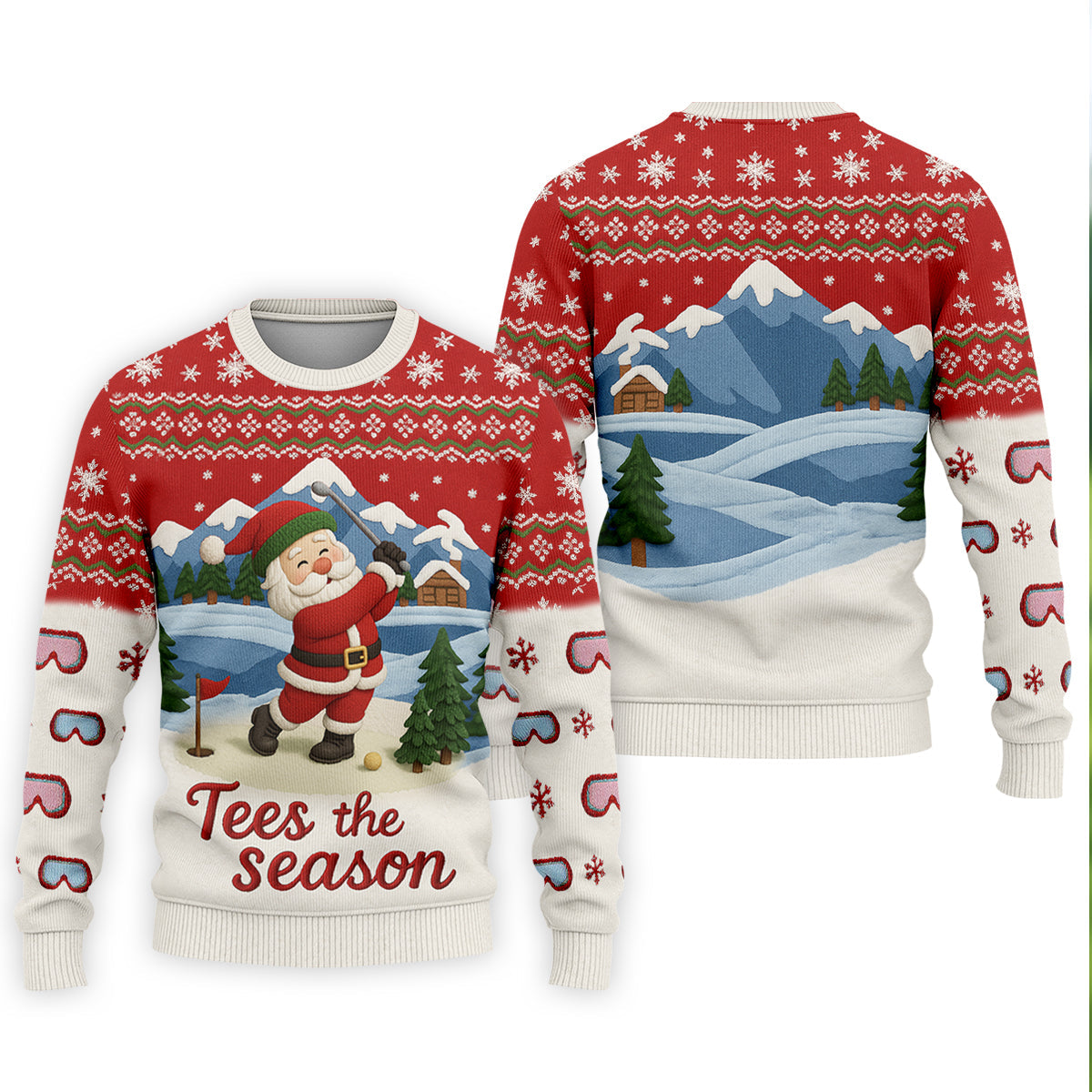 Santa Golfing Tees The Season Golf Tops For Men, Christmas Golf Shirt, Polo Shirts For Men, Golf Gift For Men