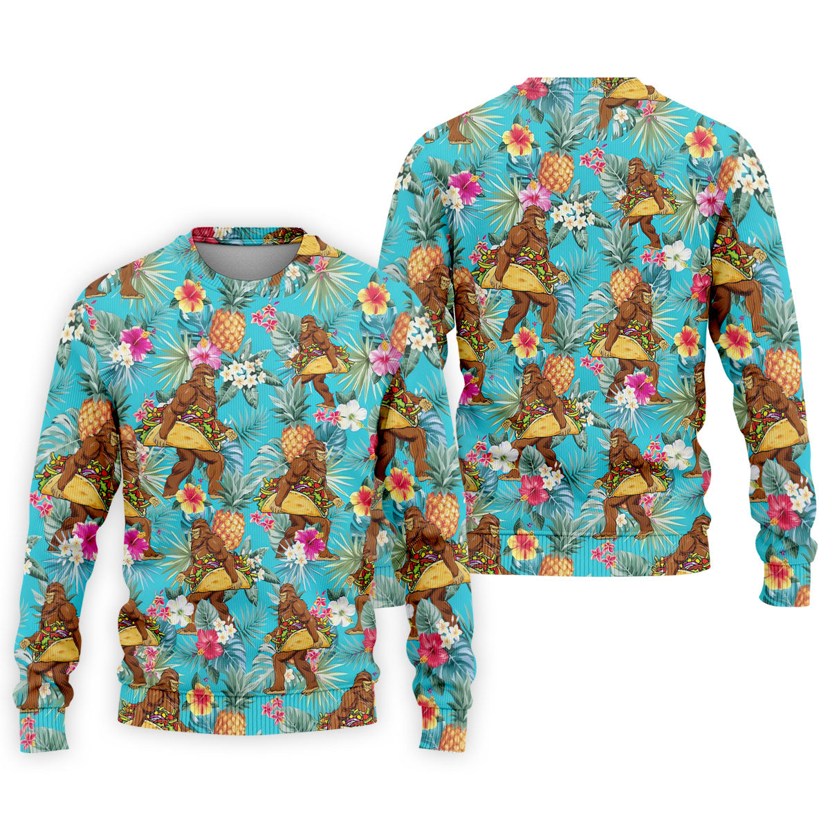 Bigfoot Taco Fiesta Time Hawaiian Golf Shirt, Cinco De Mayo Celebration Golf Shirts For Men