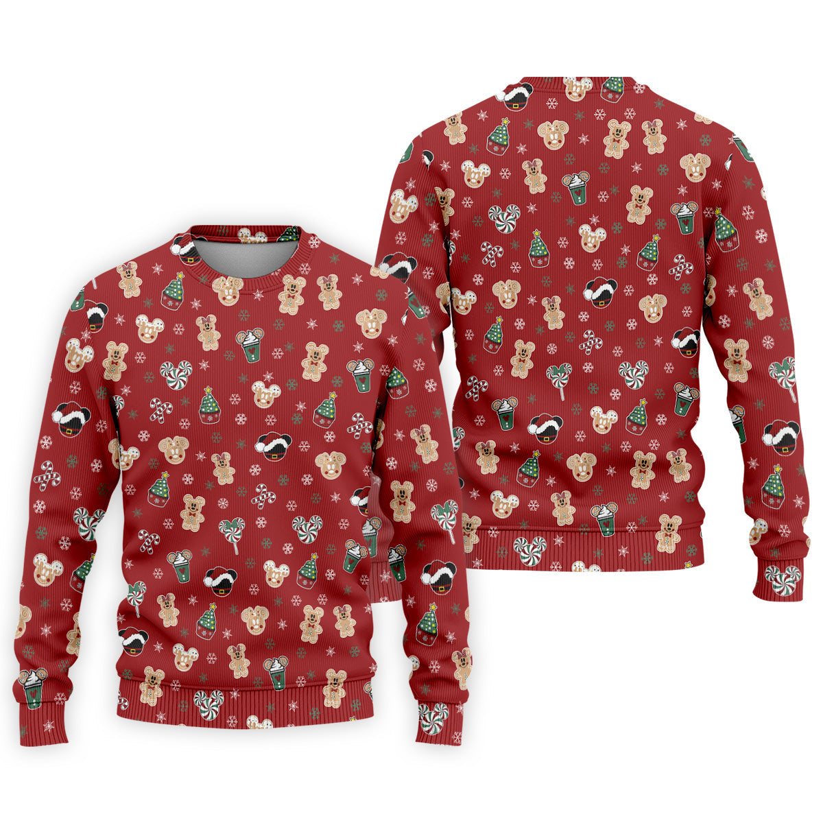 Christmas Gingerbread Red Golf Shirt, Holiday Pattern Christmas Golf Shirt, Polo Shirts For Men