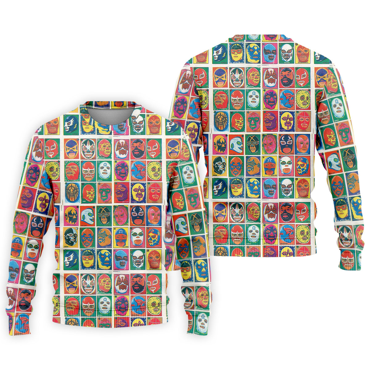 Lucha Libre Mask Grid Pattern Golf Tops For Men, Cinco De Mayo Celebration Golf Shirts For Men