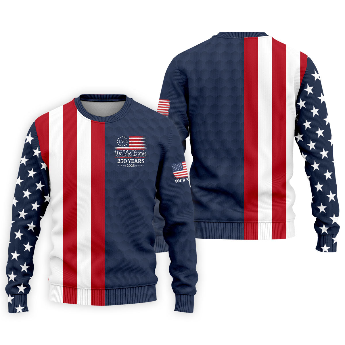 We The People Golf Ball Pattern 250 Years Patriotic 4th Of July US Flag Golf Shirts For Men