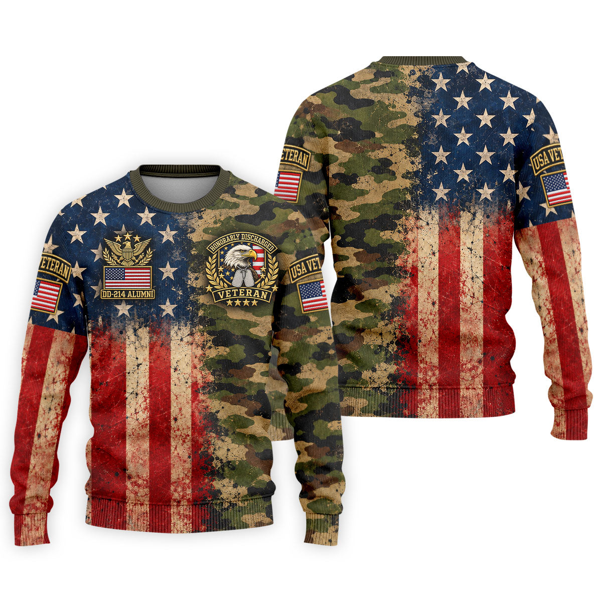 DD-214 Eagle Split USA Flag Camo Polo Shirt, Veterans Day Shirt, Golf Shirts For Men