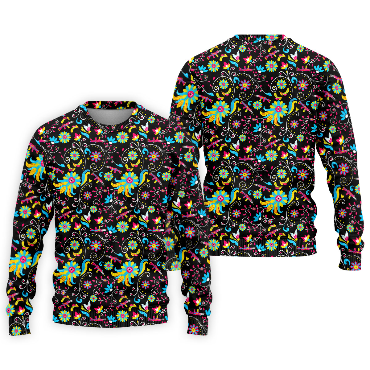 Flores De Mayo Cinco De Mayo Celebration Fiesta Themed Tropical Pattern Golf Shirts For Men
