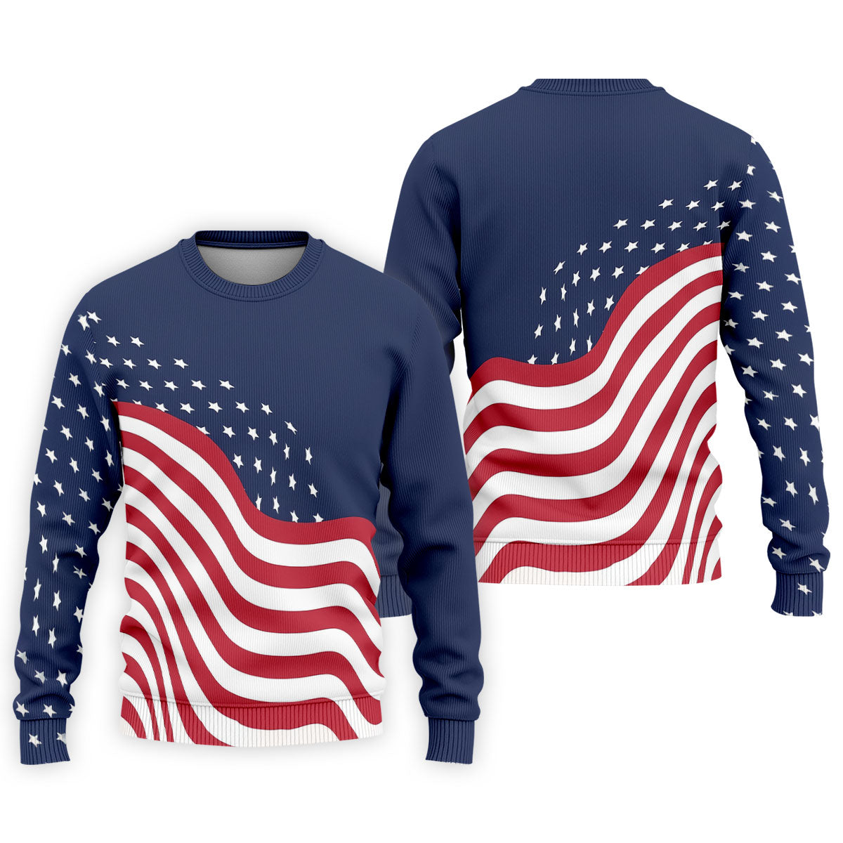 Red White Blue Wavy Stripes And Stars 4th Of July Patriotic Golf Shirt, 250 Years Golf Shirts For Men
