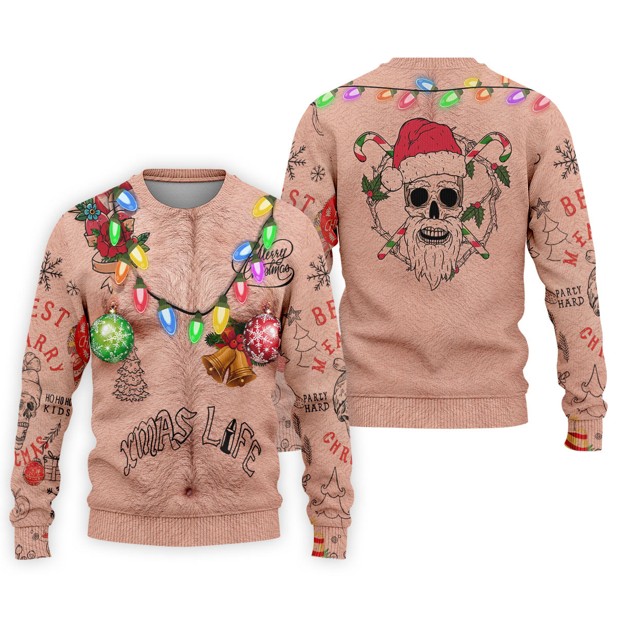 Funny Xmas Life Christmas Lights Body Golf Shirt, Ugly Christmas Shirt, Christmas Golf Shirt