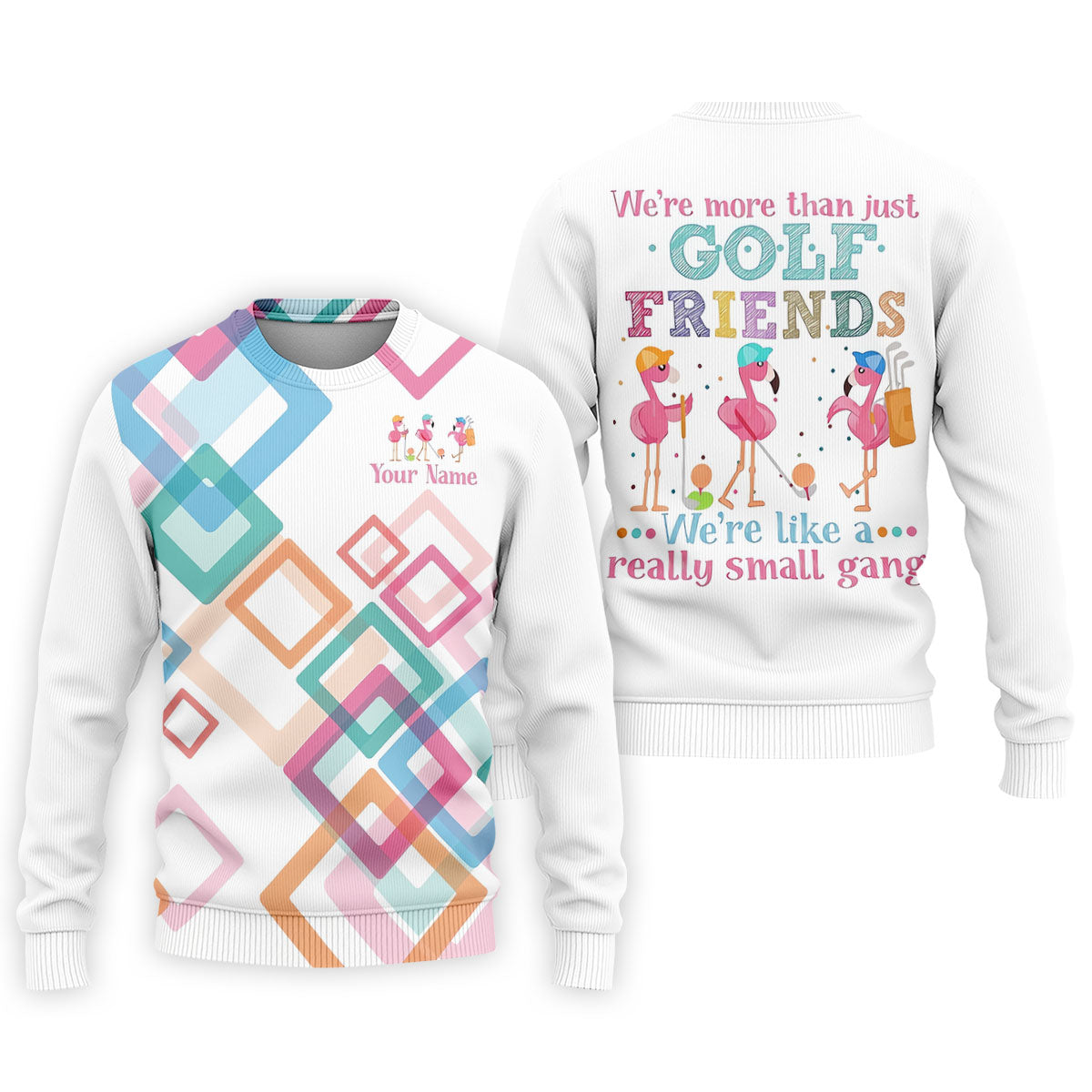 Personalized Flamingo Golf Polo Shirt, Golf Shirts For Men, Mens Golf Polo