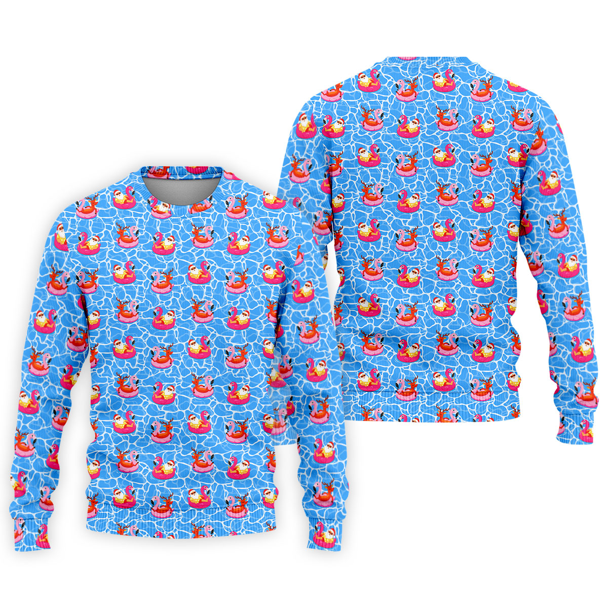 Santa Flamingo Pool Float Christmas Golf Shirt, Men's Golf Shirt, Hawaiian Golf Shirt, Printed Golf Shirts