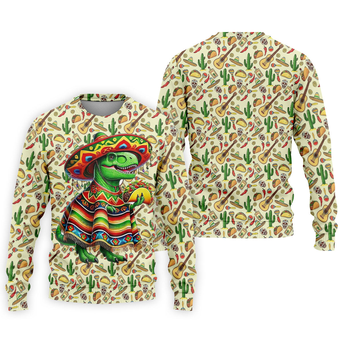Dinosaur Taco Fiesta Time Golf Tops For Men, Cinco De Mayo Celebration Golf Shirts For Men