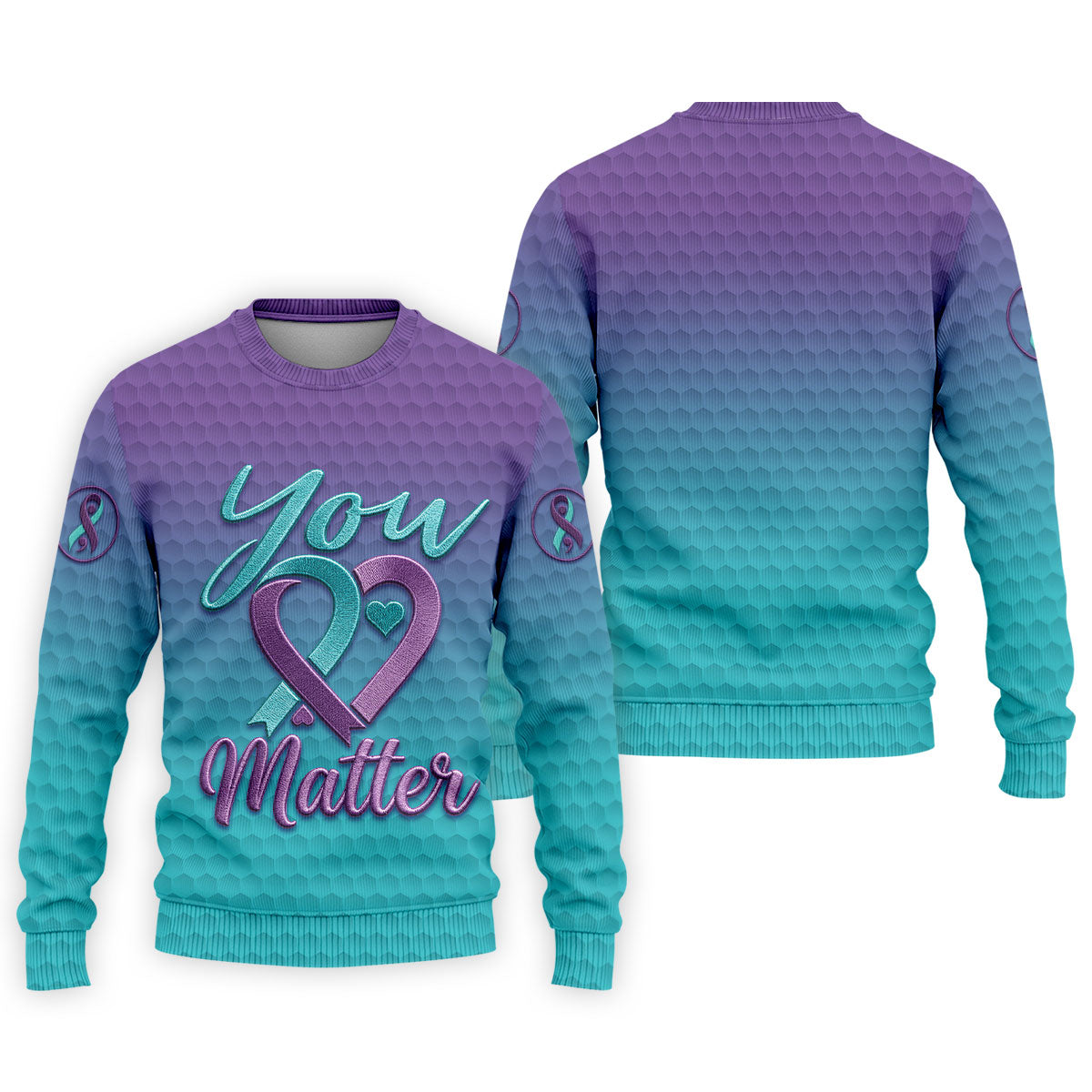 You Matter Suicide Prevention Ribbon Heart Polo Shirts For Men, Golf Apparel For Men